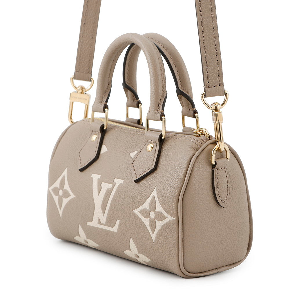 Louis Vuitton Speedy TourterelleGrayM82890 Monogram Empreinte Leather Nano Handbag 2