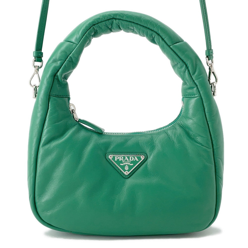 Prada ?Hobo 2WAYBag Green1BA384 Leather Hobo Bag