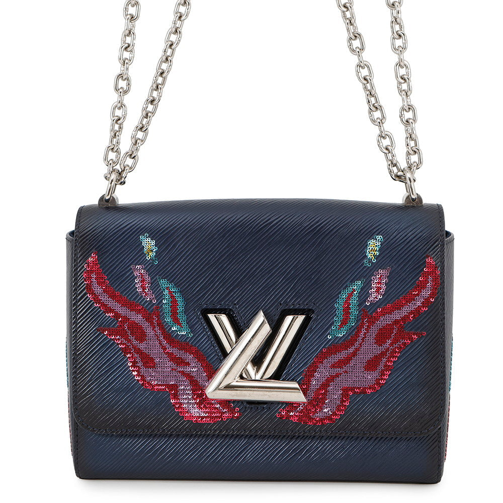 Louis Vuitton Twist Navy Sequins MM Leather Epi Handbag
