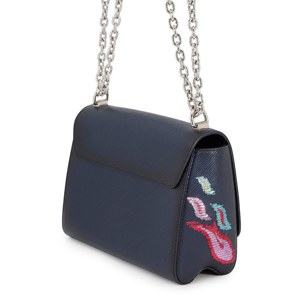 Louis Vuitton Twist Navy Sequins MM Leather Epi Handbag