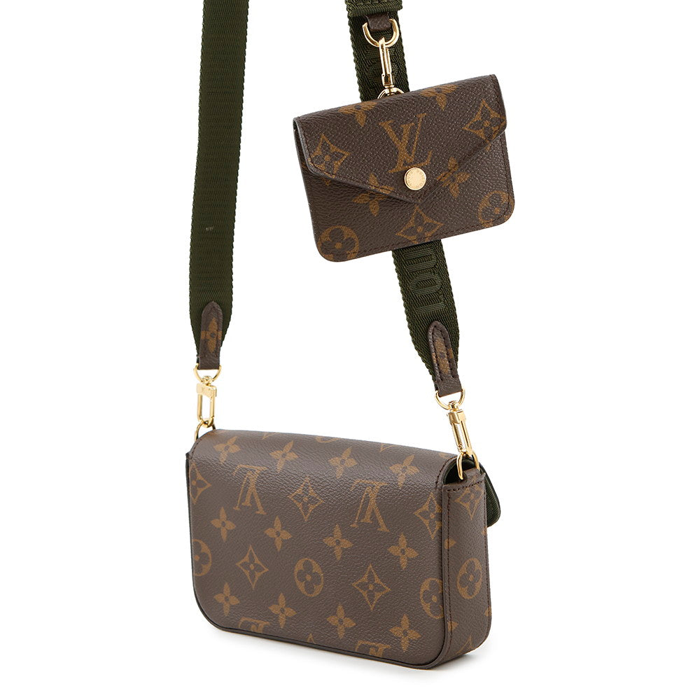 Louis Vuitton Multiie Pochette GreenM80091 Monogram Clutch Bag 4