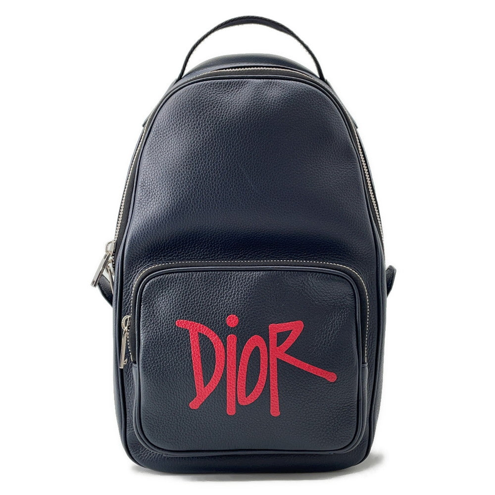 Dior Crossbody Bag ?Shawn Stüssy Collaboration Cross Body Bag Leather Black Red