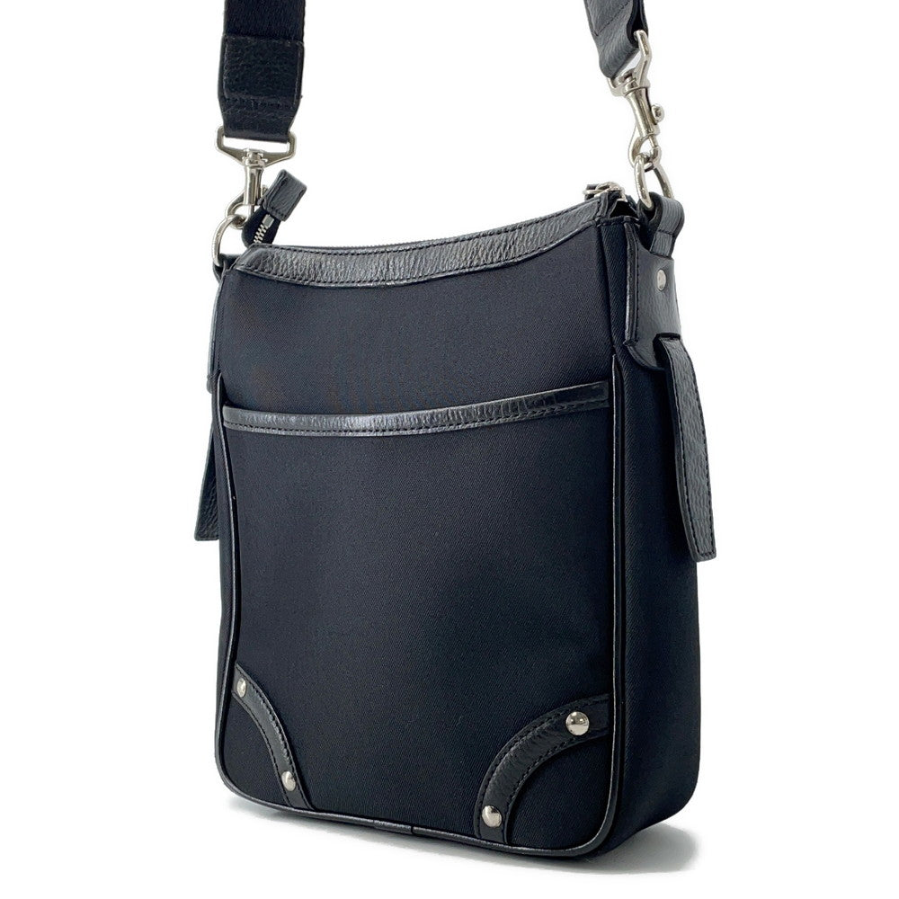 Burberry Shoulder Bag Leather Canvas Black 10630914