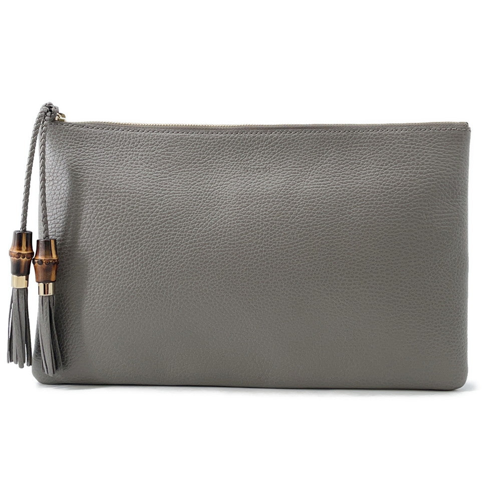 Gucci Bamboo Tassel Leather Clutch Bag