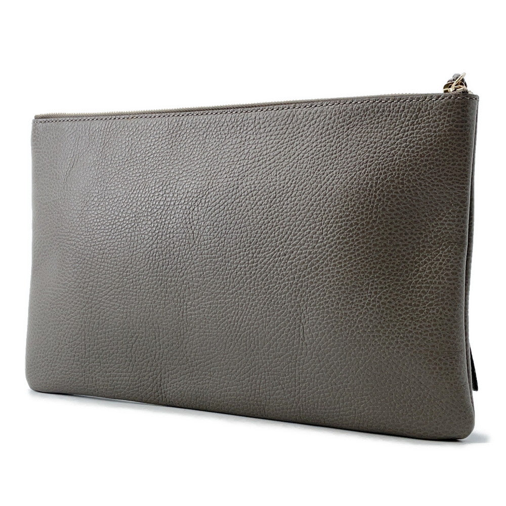 Gucci Bamboo Tassel Leather Clutch Bag