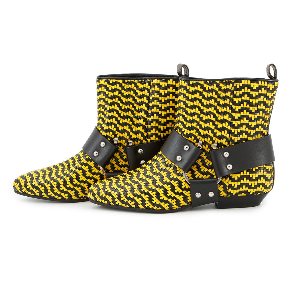 Louis Vuitton Rhapsody Line EncreBoots Yellow Black Leather Shoes