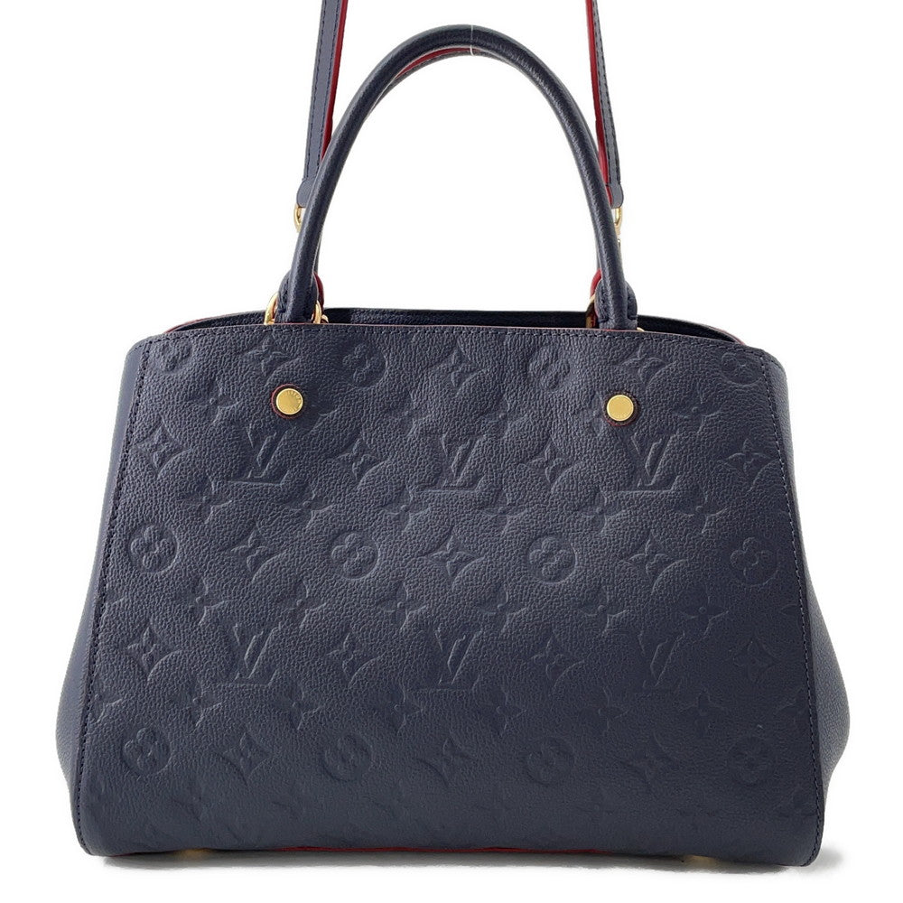 Louis Vuitton Montaigne Marine RougeM42746 Monogram Empreinte Leather Handbag 2