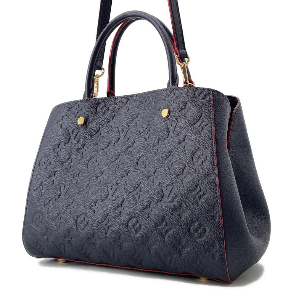 Louis Vuitton Montaigne Marine RougeM42746 Monogram Empreinte Leather Handbag 2