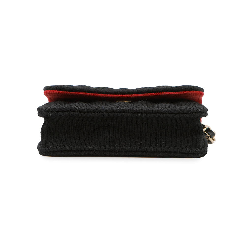 Chanel Matelasse ChainShoulder Jersey Black Leather Shoulder Bag