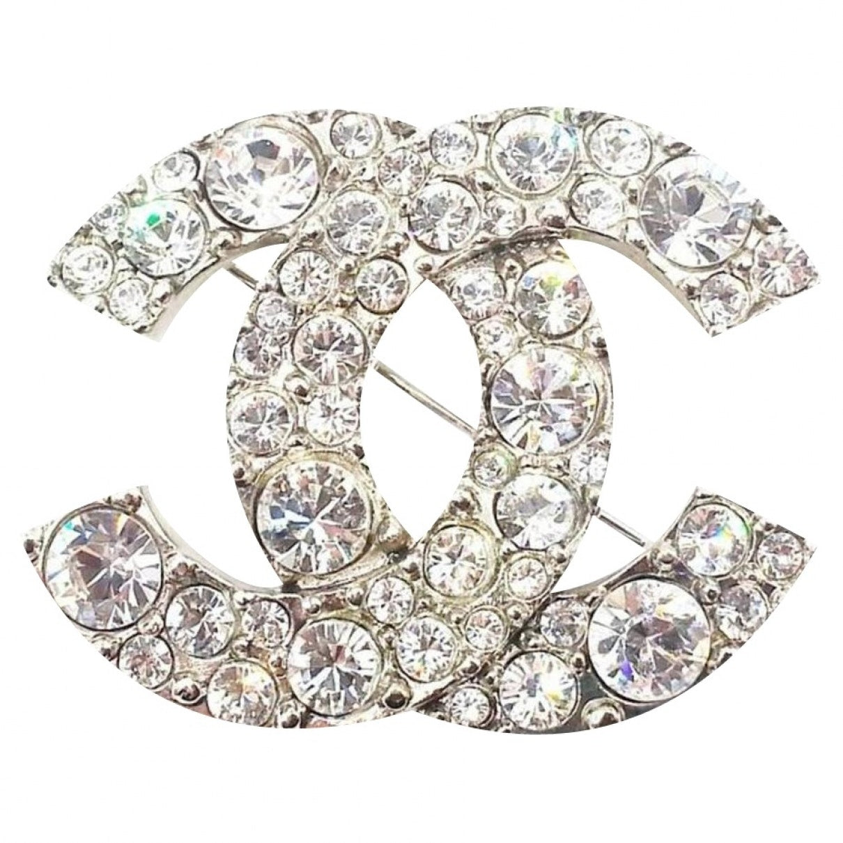 Chanel cc silver metal pins & brooches