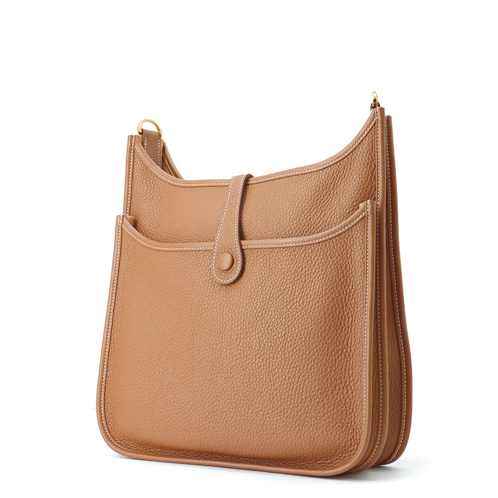 Evelyne Taurillon Clemence Size Pm Handbag Gold Travel Bag