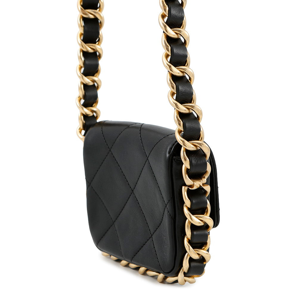 Chanel MatelasseFlap ChainShoulder BlackAS2833 Calf Leather Shoulder Bag