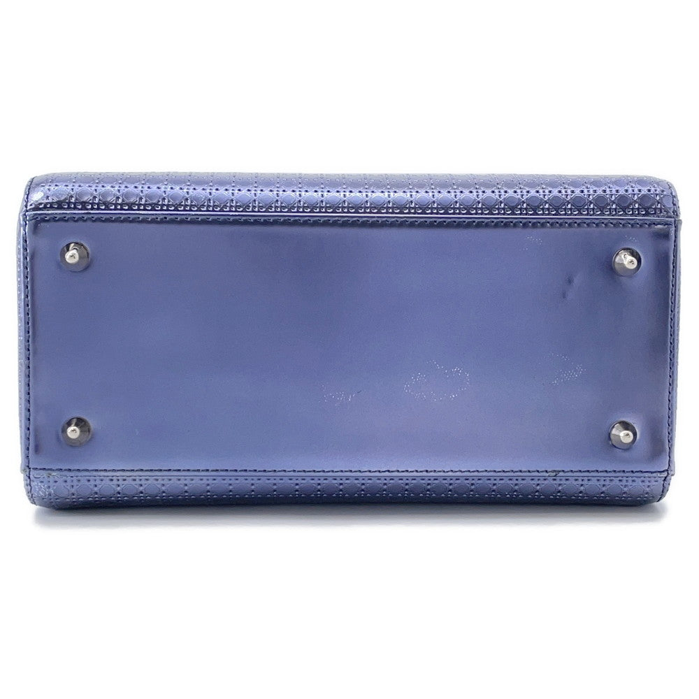 Dior Lady Way Handbag Metalicpurple Size Leather Medium Travel Bag