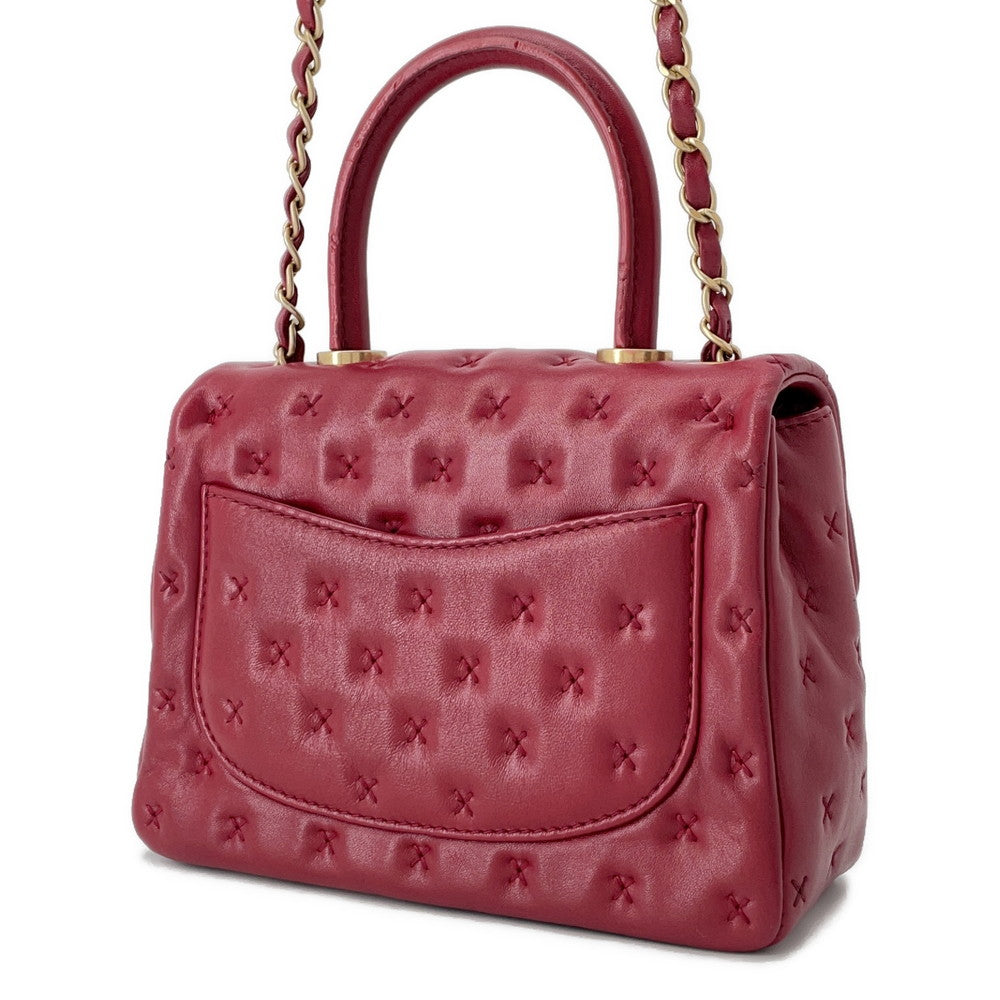 Chanel Coco Handle 2WAY RedA98724 Lambskin Small Handbag