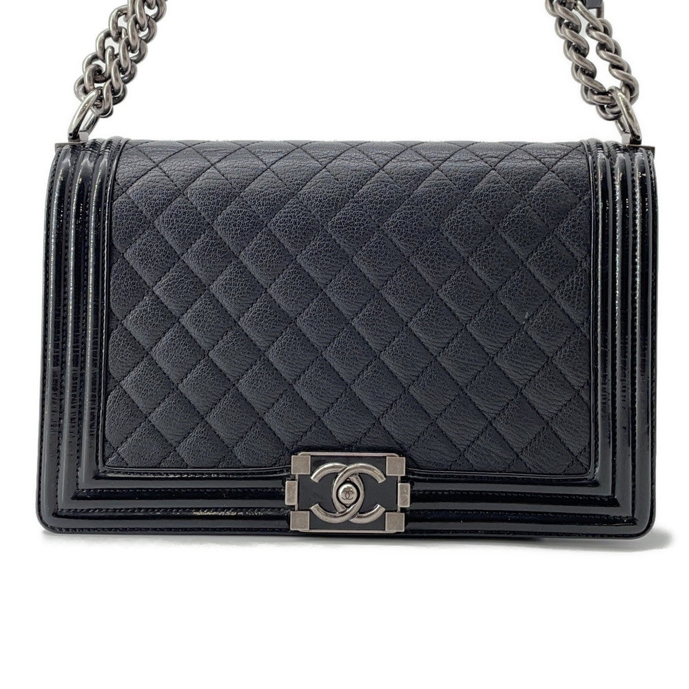 Chanel Boy ChainShoulder BlackA92193 Lambskin Patent Leather Shoulder Bag