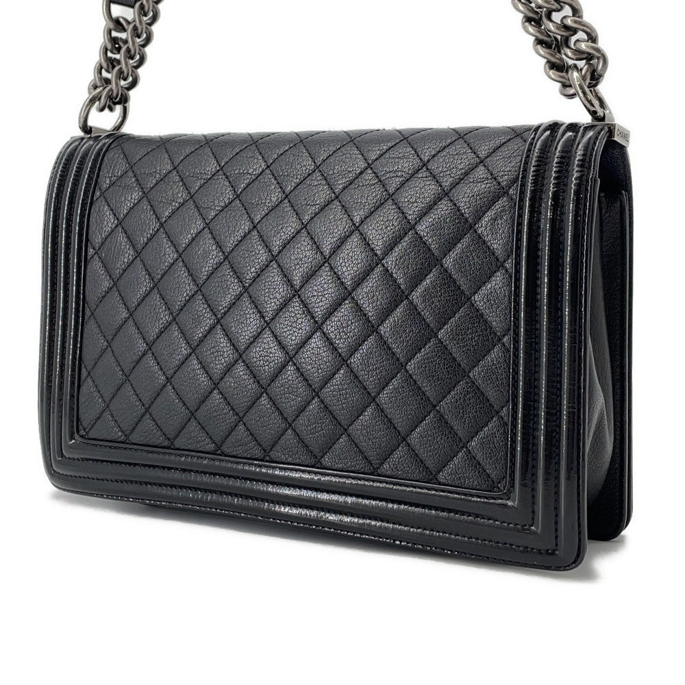 Chanel Boy ChainShoulder BlackA92193 Lambskin Patent Leather Shoulder Bag