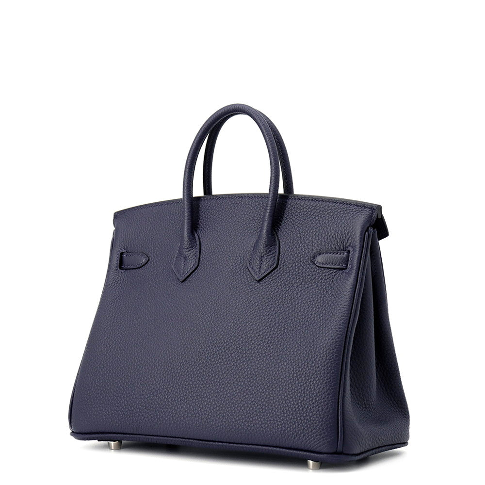 Birkin Nuit Togo Size Handbag Leather Blue Travel Bag