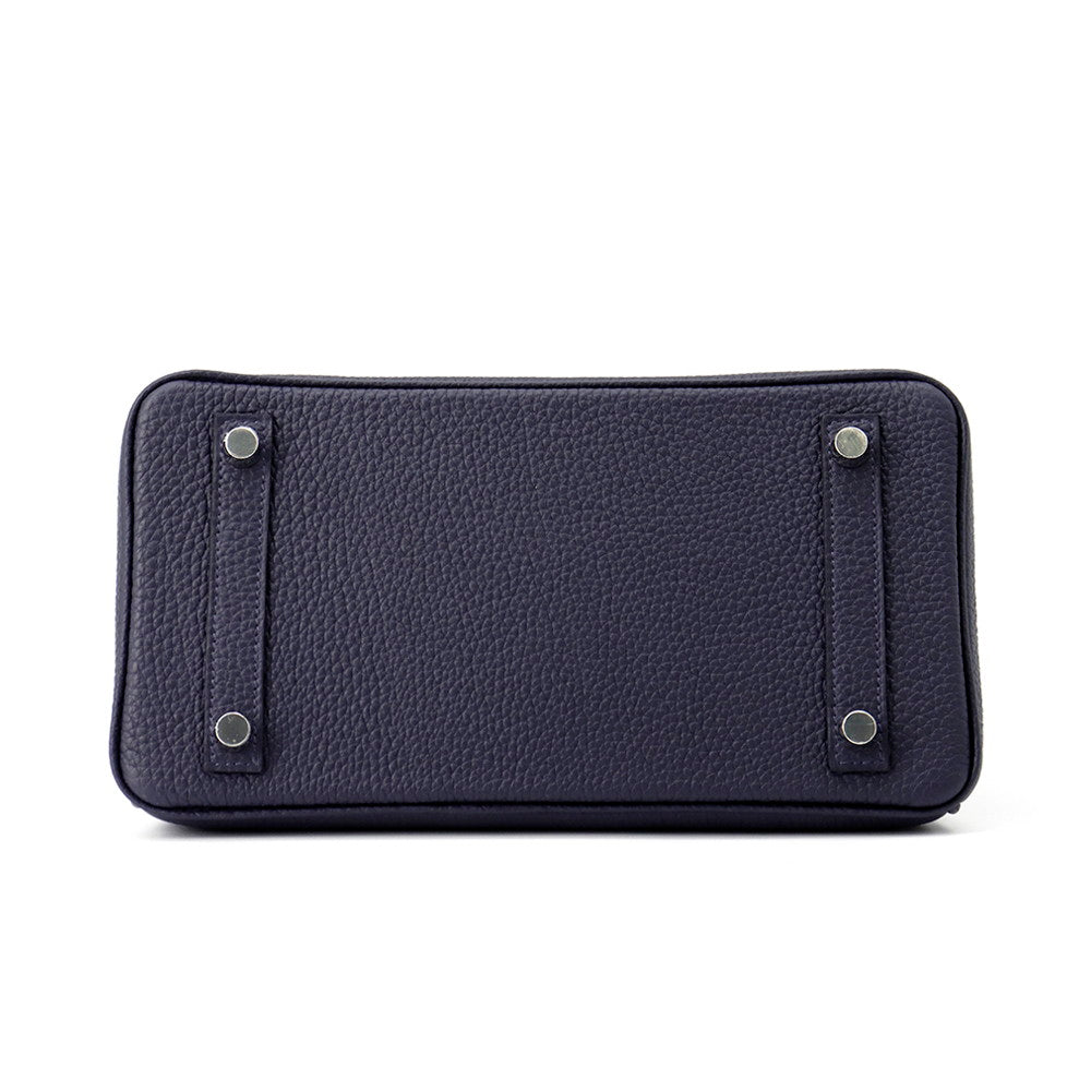 Birkin Nuit Togo Size Handbag Leather Blue Travel Bag