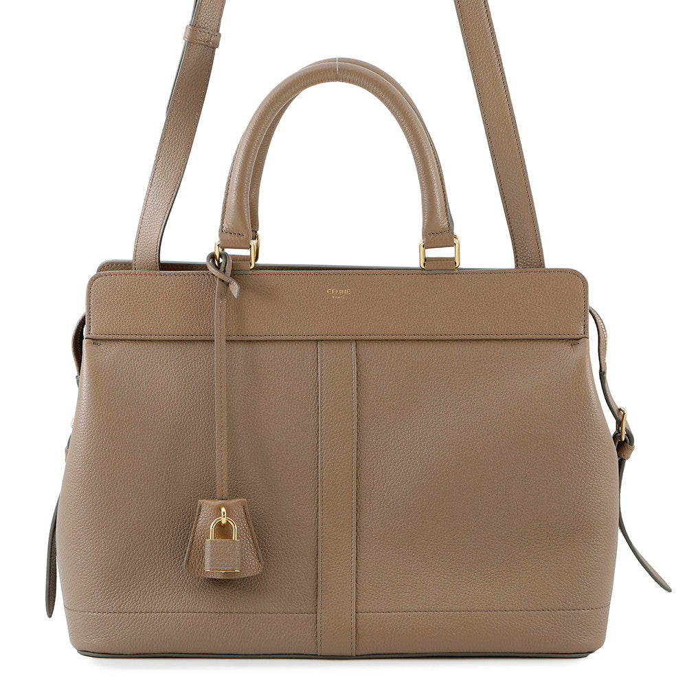 Cabas De France Way Handbag Greige Size Leather Medium Travel Bag