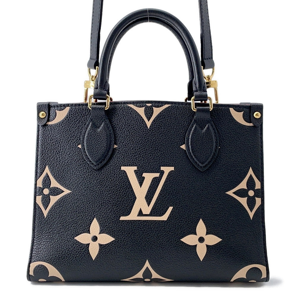Louis Vuitton Onthego BeigeM45659 Bicolor Monogram Empreinte Leather Noir Handbag 2
