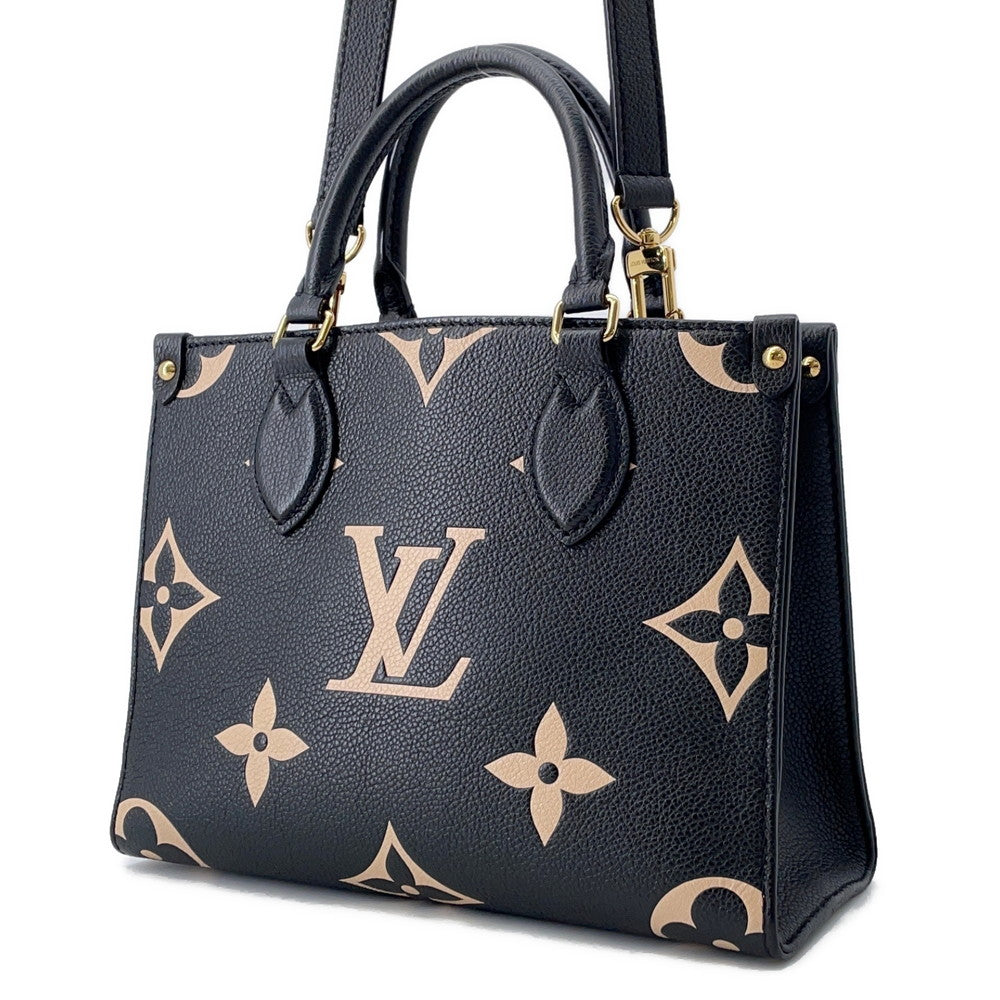 Louis Vuitton Onthego BeigeM45659 Bicolor Monogram Empreinte Leather Noir Handbag 2