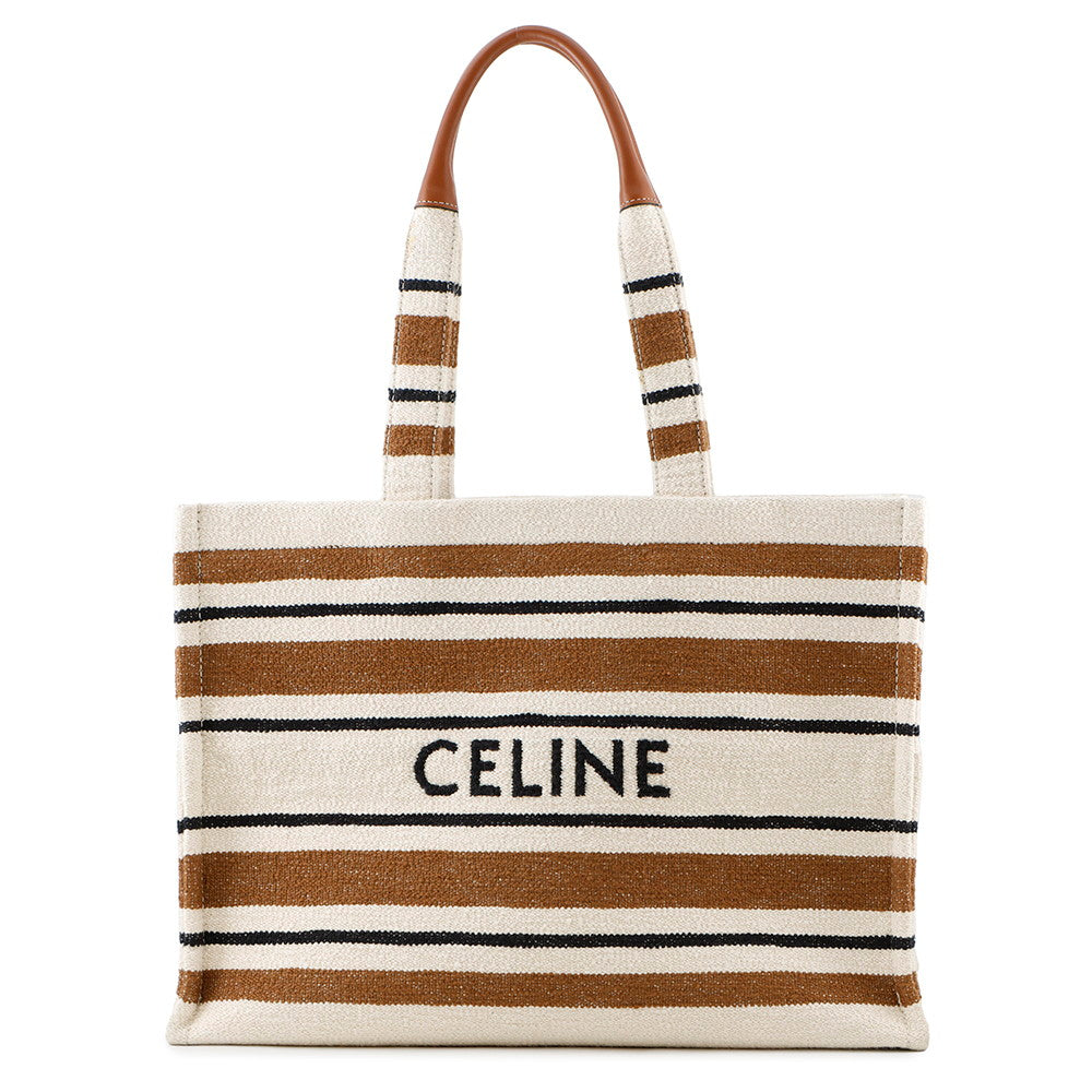Cabas Tice Tote Bag Ivory Size Large Leather Canvas