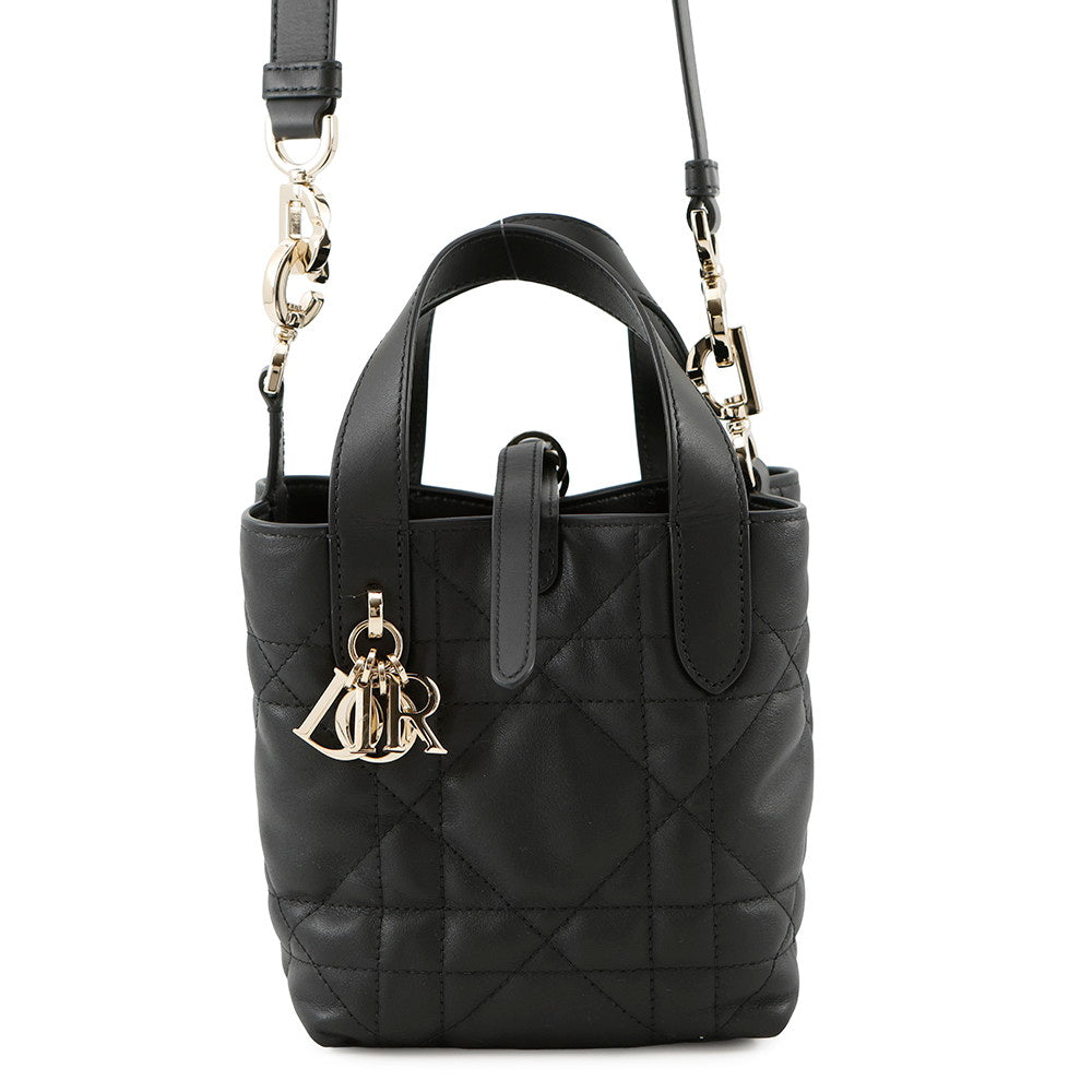 Dior Macrocannage Toujours Vertical Tote Bag Blacks Osnw Leather