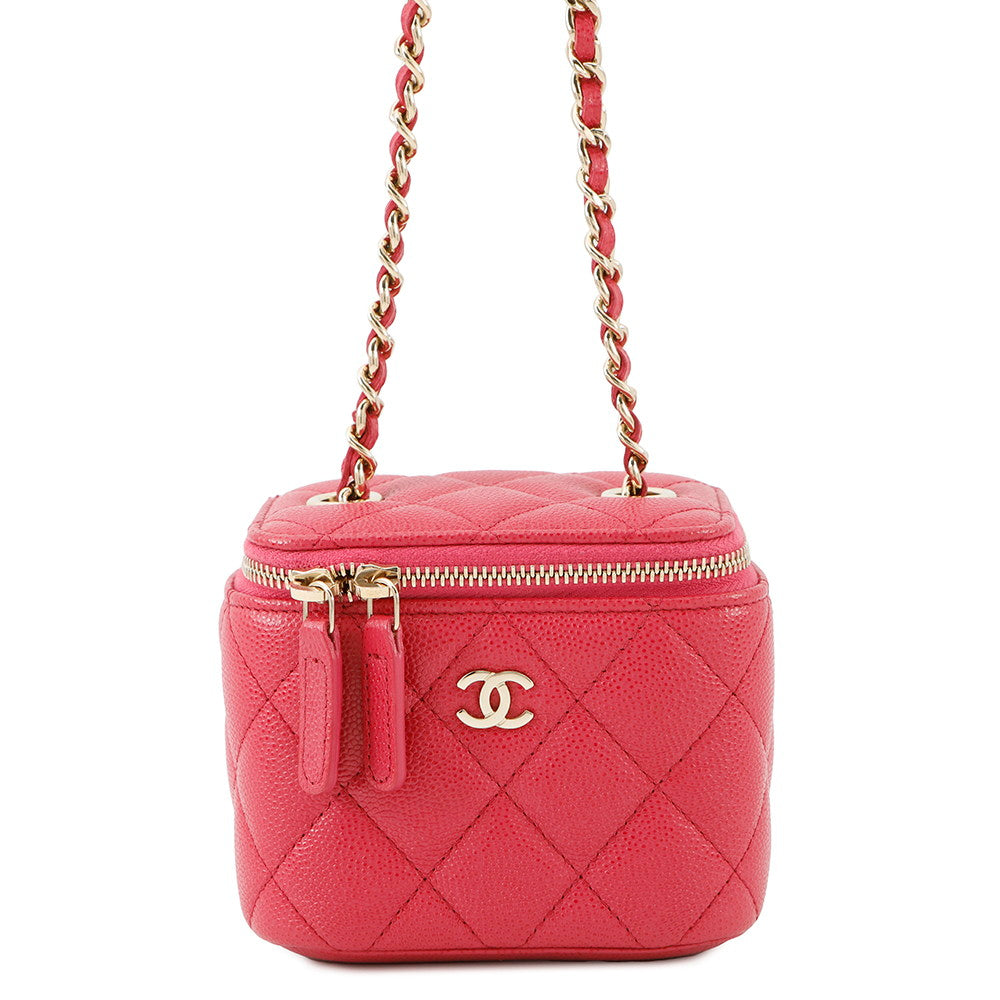 Chanel Matelasse Vanity PinkAP1340 Caviar Leather Shoulder Bag