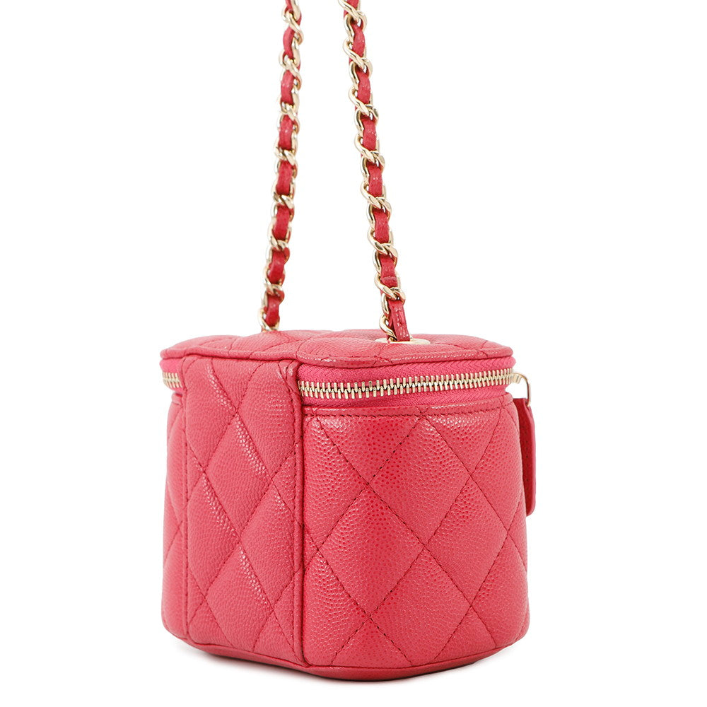 Chanel Matelasse Vanity PinkAP1340 Caviar Leather Shoulder Bag