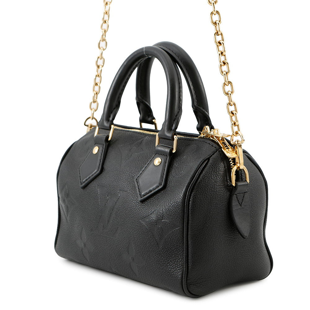 Louis Vuitton Speedy Bandouliere NoirM58953 Giant Monogram Leather Empreinte Handbag 2