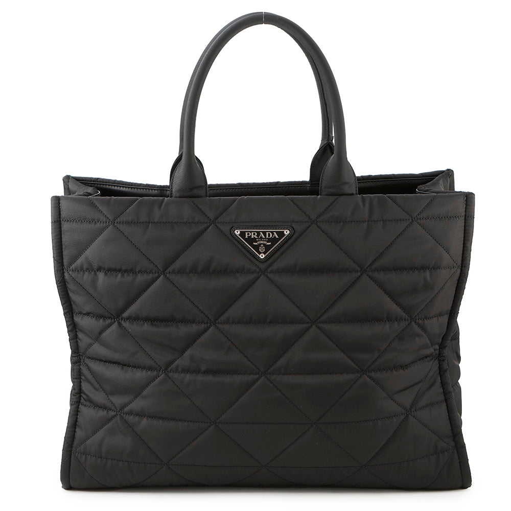 Re Topstitch Tote Bag Vg Nylon Black