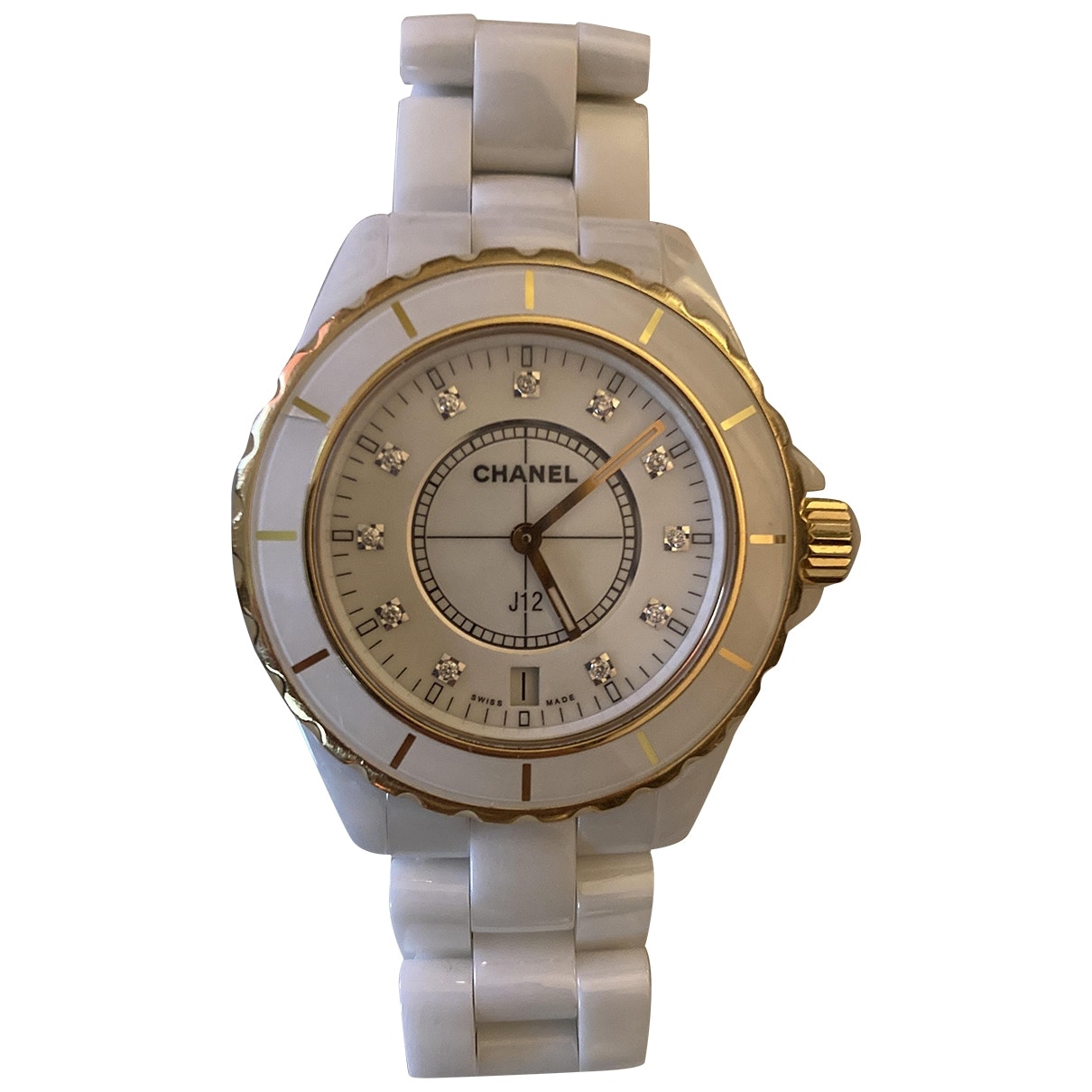 Chanel J12 Automatique White Ceramic Watch Handbag