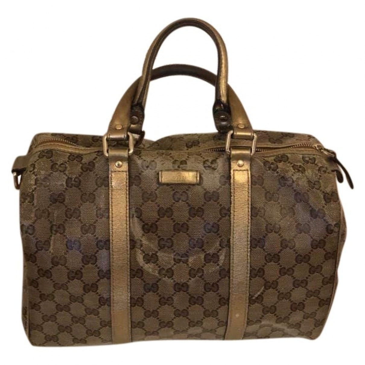 Gucci boston beige cloth travel bag