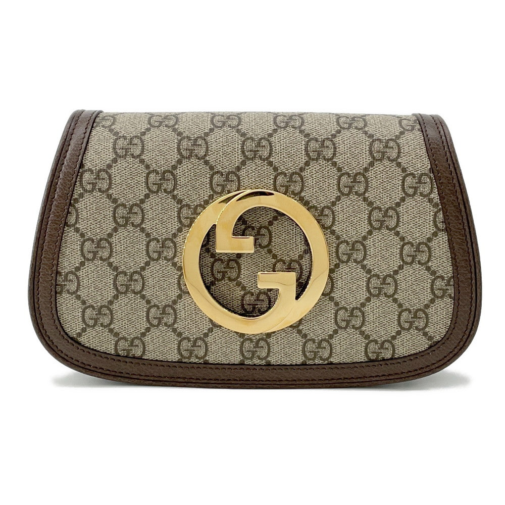 Gucci GG Supreme Blondie Beige703807 Leather Canvas Brown Crossbody Bag