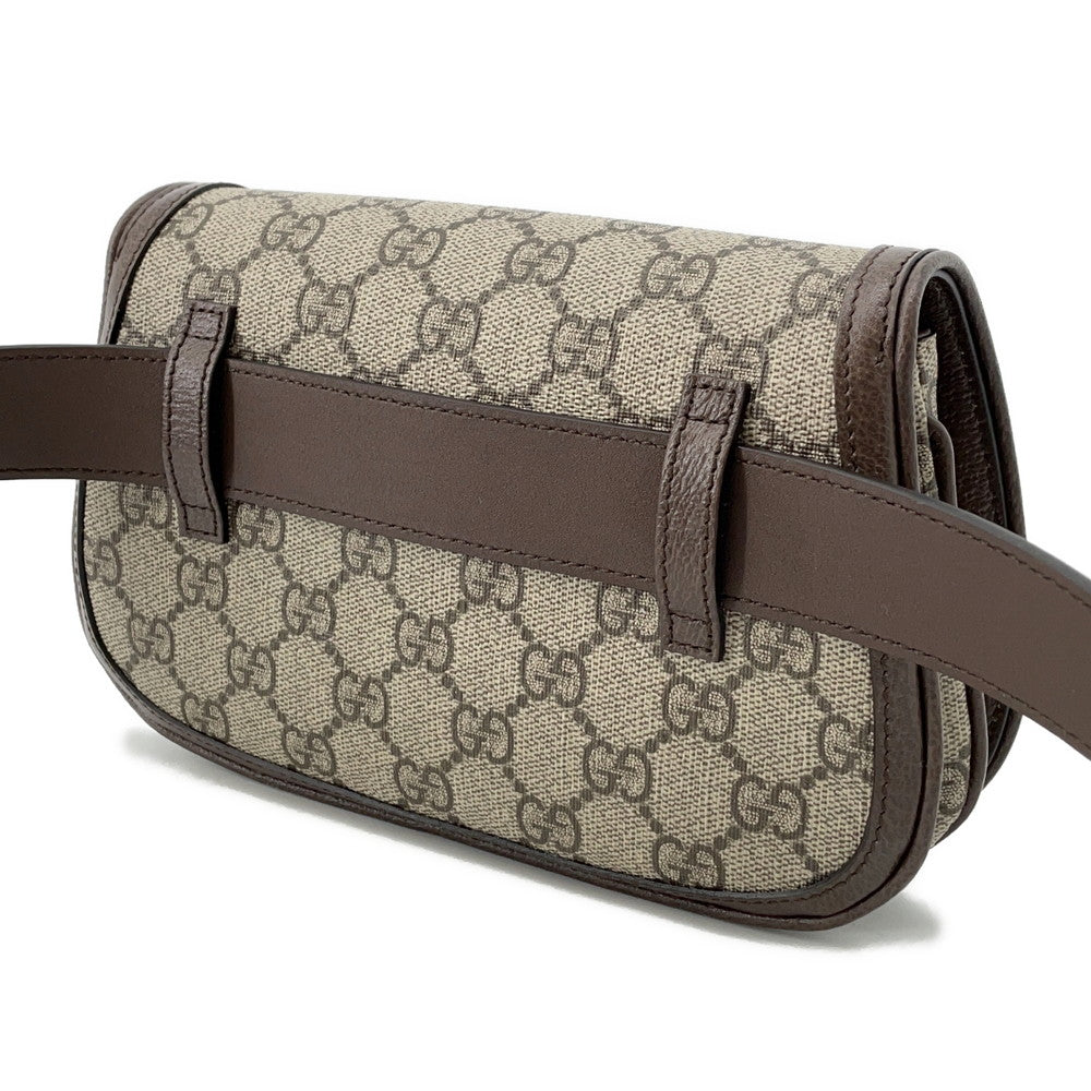 Gucci GG Supreme Blondie Beige703807 Leather Canvas Brown Crossbody Bag