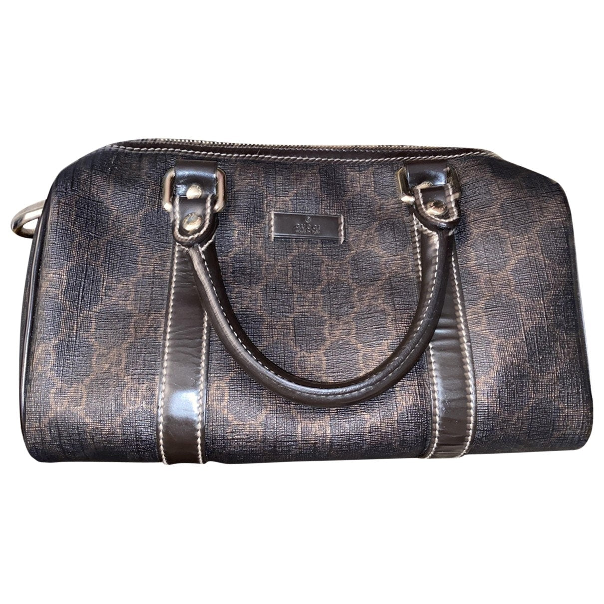 Gucci boston brown cloth handbag