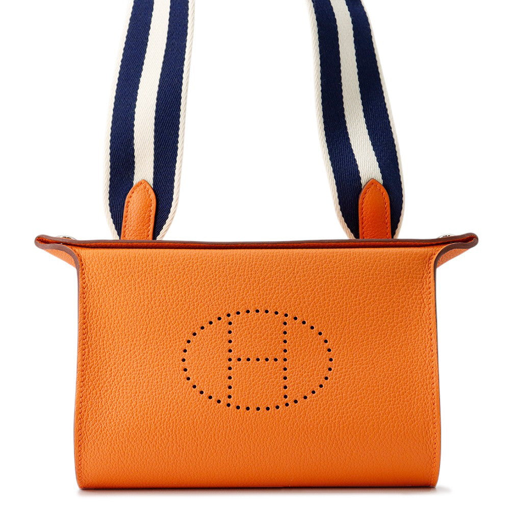 Videpoches Shoulder Bag Orange Togo Leather