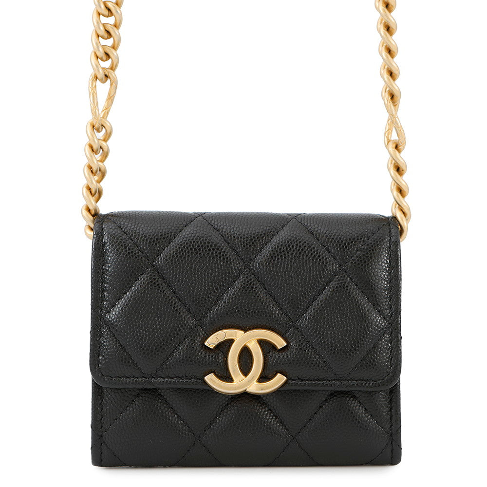 Chanel Matelasse ChainClutch BlackAP2629 Caviar Leather Clutch Bag