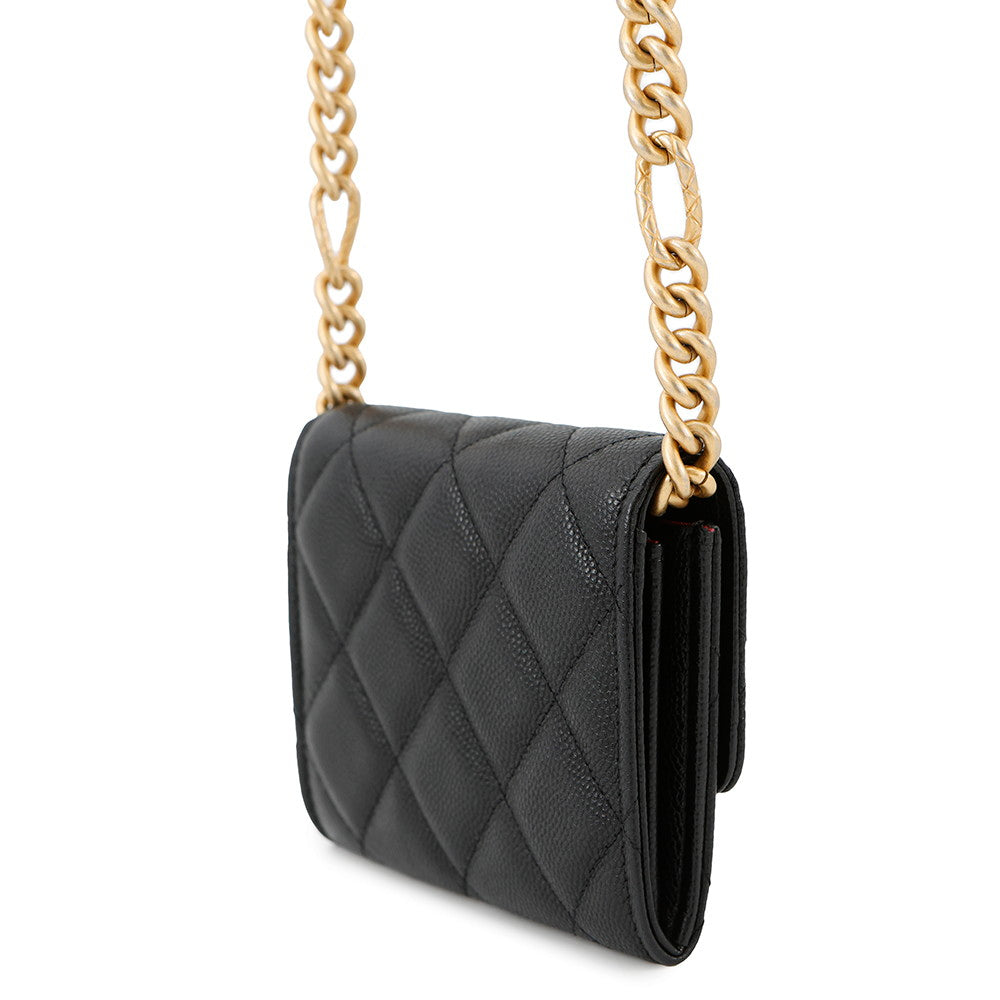 Chanel Matelasse ChainClutch BlackAP2629 Caviar Leather Clutch Bag