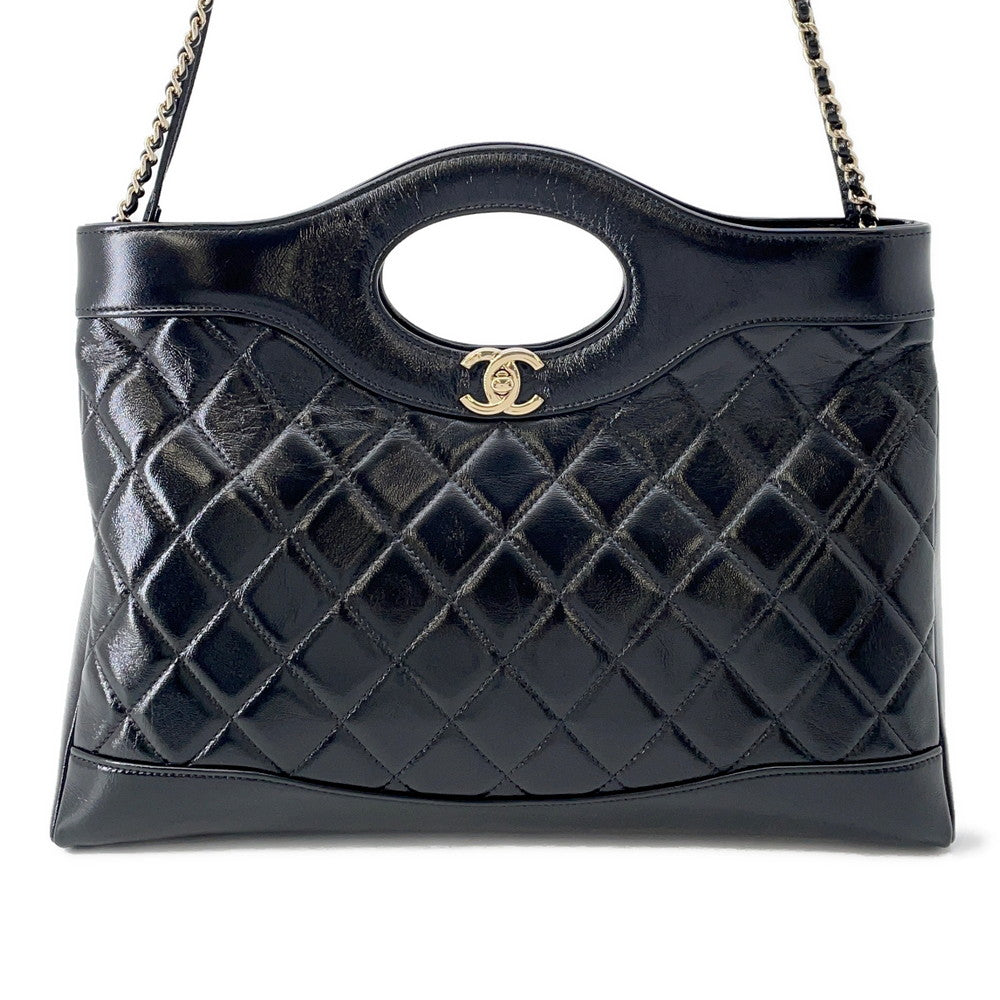 Chanel CHANEL31 Shopping BlackAS4854 Shiny Lambskin Handbag