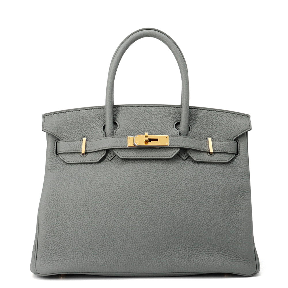 Birkin Vert Amand Togo Size Handbag Leather Travel Bag