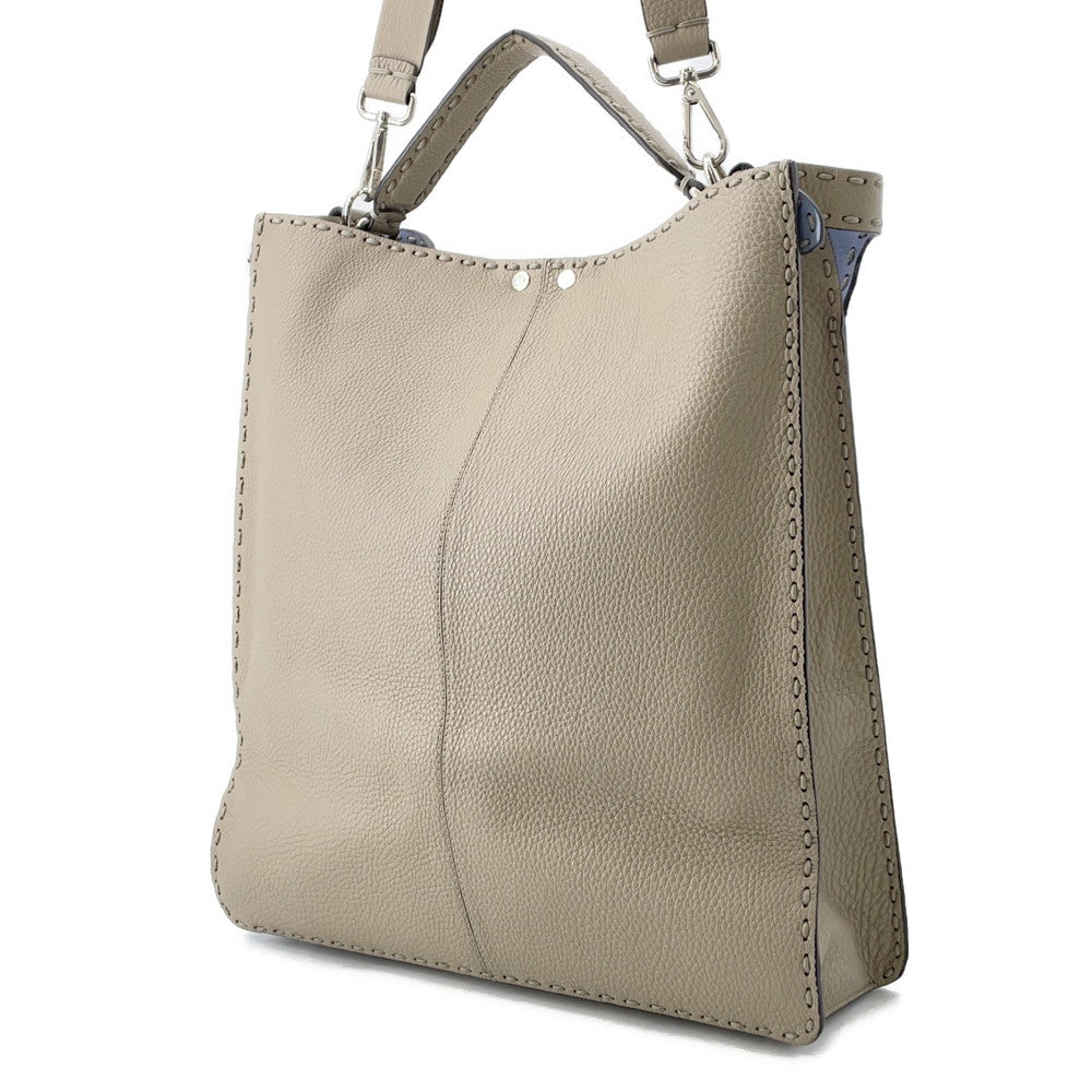 Fendi Peekaboo See You Way Tote Bag Beige7Va528 Leather