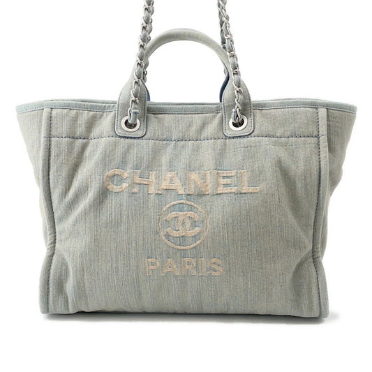 Chanel Deauville 2WAYTote Light BlueA66941 Denim GM Tote Bag