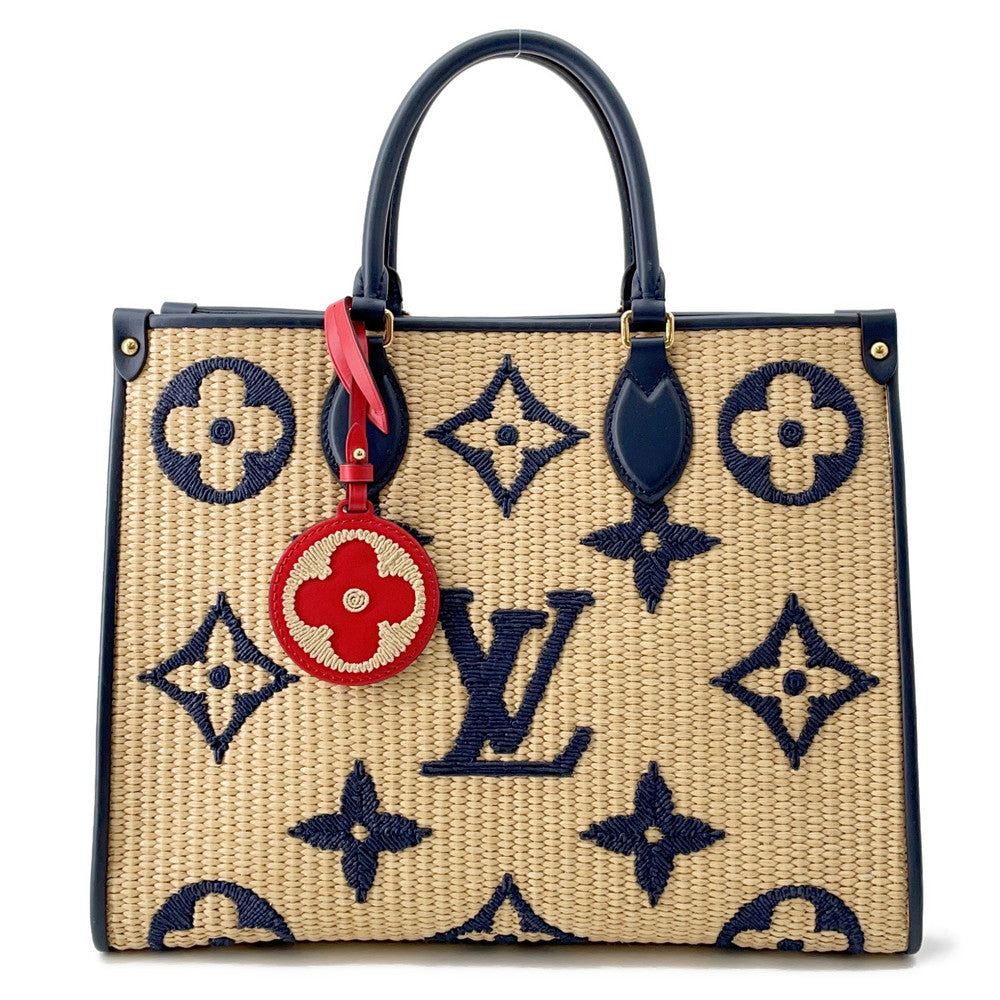 Louis Vuitton Onthego BlueM57723 ・Raffia Monogram Handbag