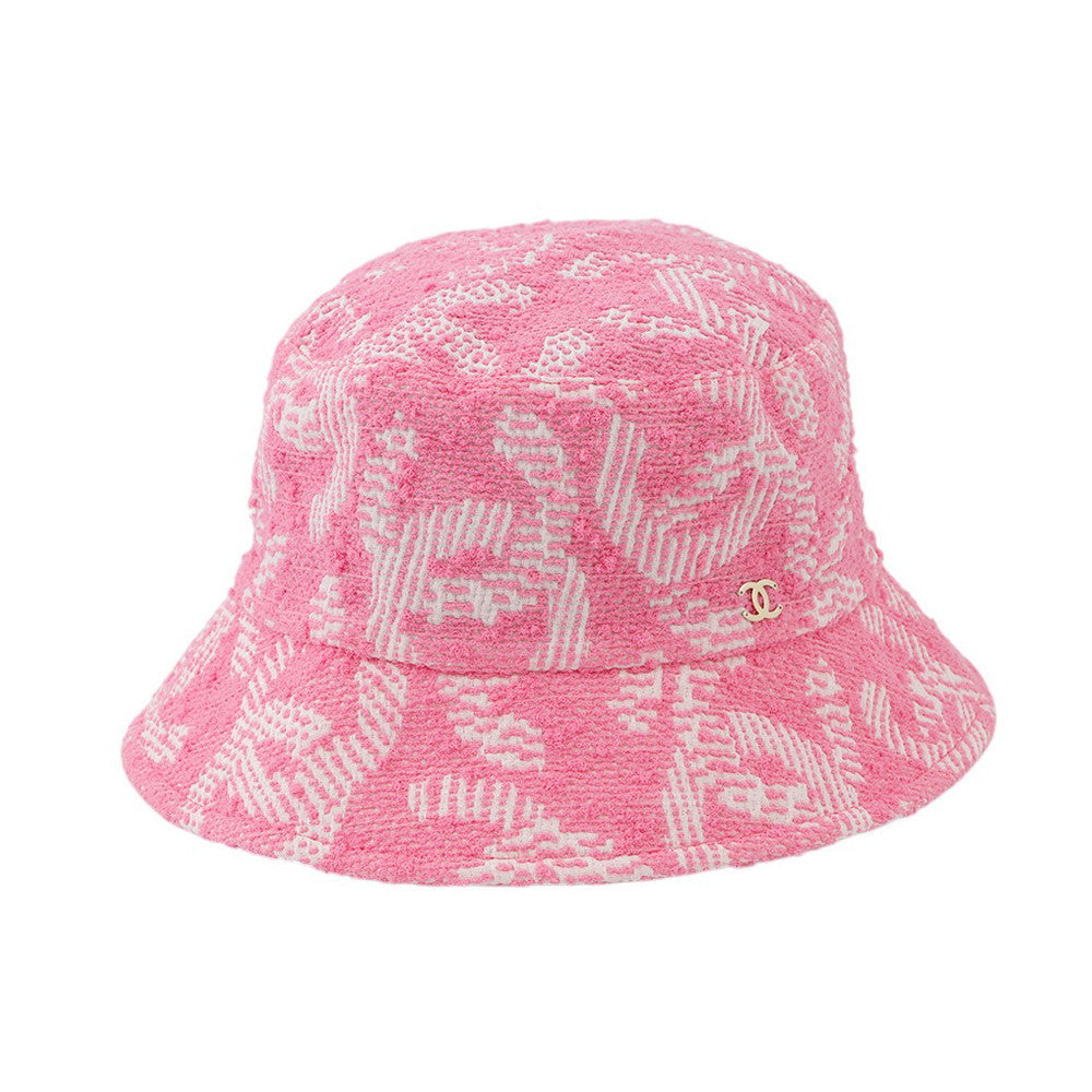 Chanel CC Logo Tweed Bucket Hat 2