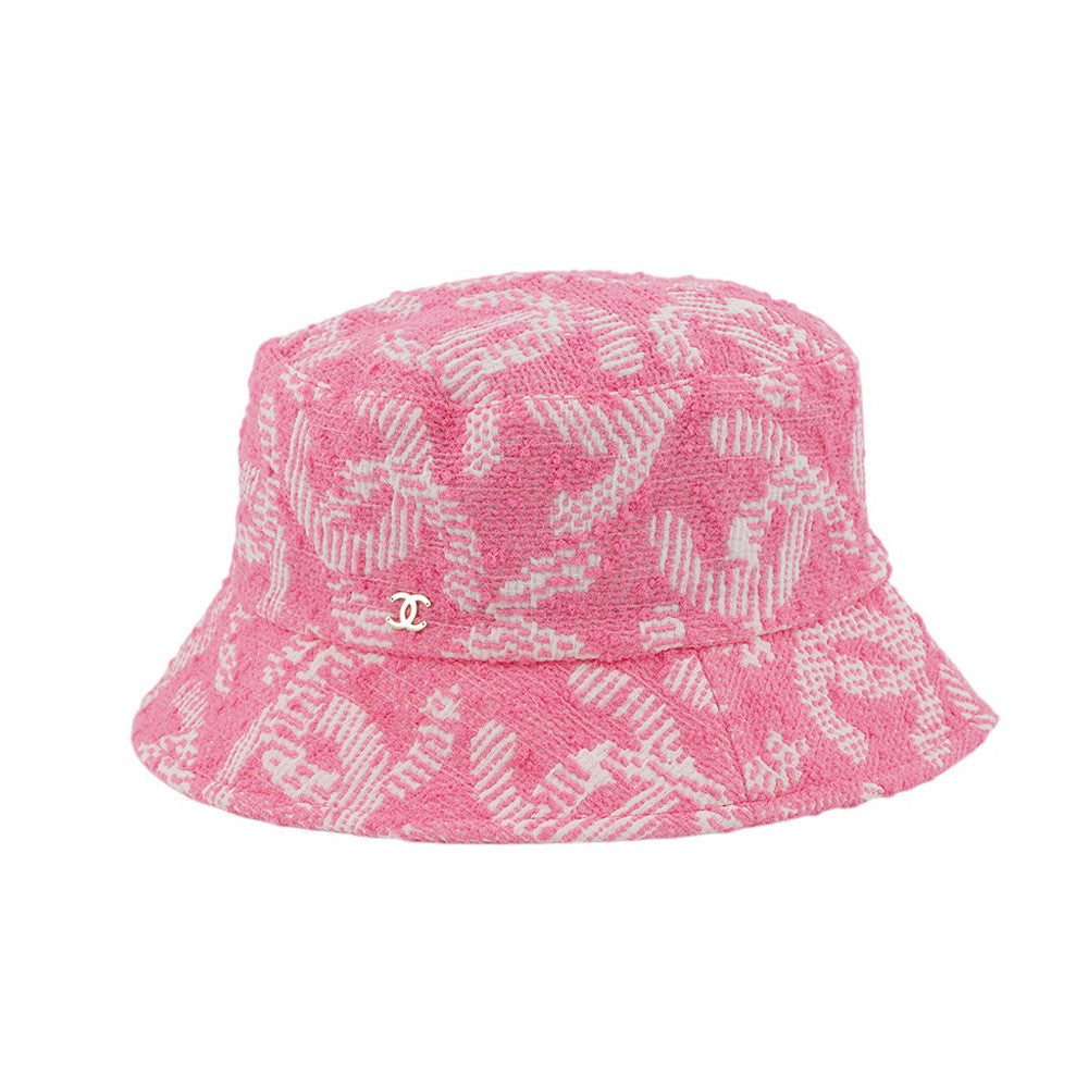 Chanel CC Logo Tweed Bucket Hat 2