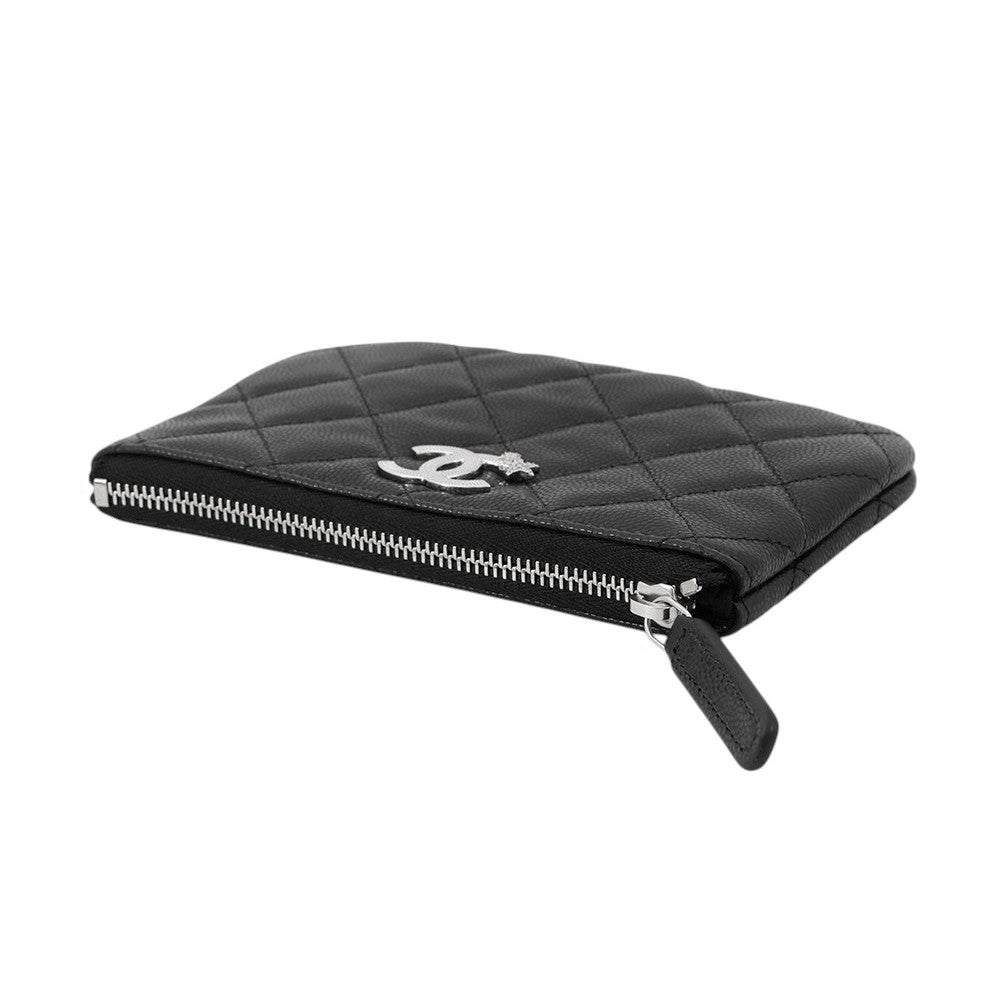 Chanel Matelasse Star CC Logo Zip Coin Leather Wallet Case 2
