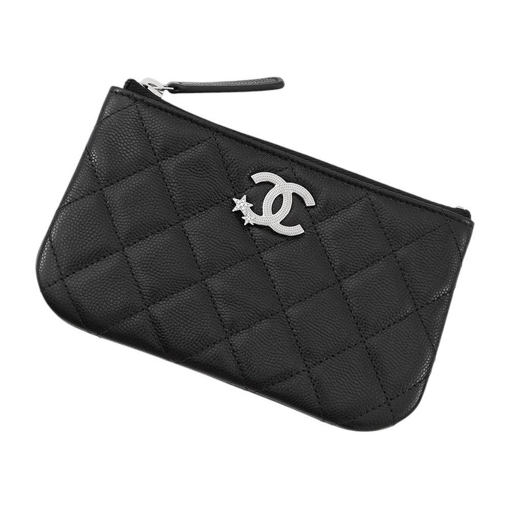 Chanel Matelasse Star CC Logo Zip Coin Leather Wallet Case 3