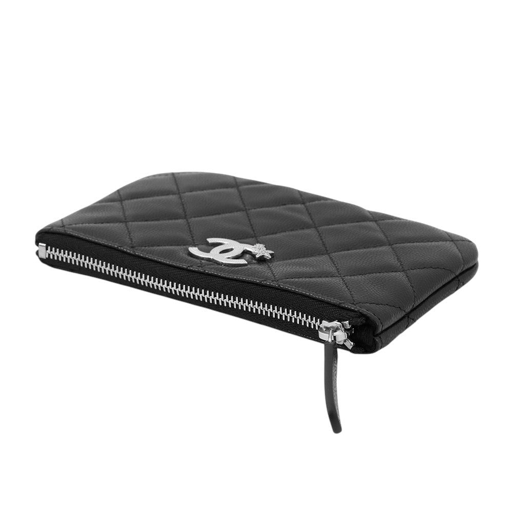 Chanel Matelasse Star CC Logo Zip Coin Leather Wallet Case 3