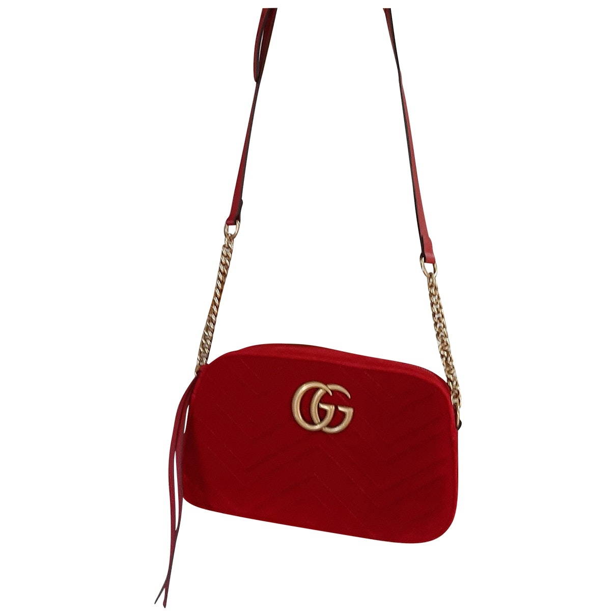 Gucci red velvet handbag